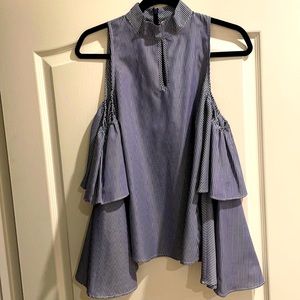 Scripted striped top